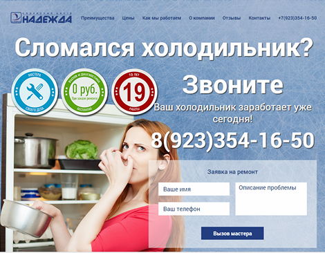 Лендинг ремонт бытовой техники
